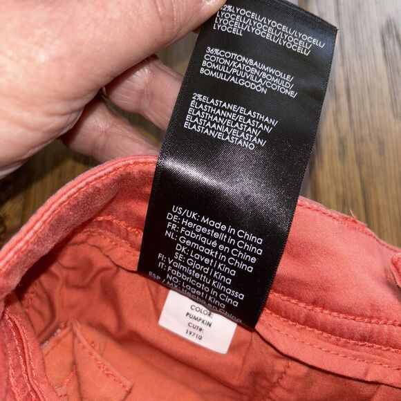 Liverpool Los Angeles Women Shorts Pumpkin Zip Pockets 4/27 Buttons Cotton Blen - Picture 11 of 11